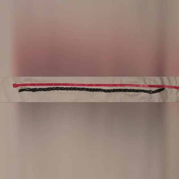 Mexx Vintage Leather & Metal Retro Choker/Bracelet; Black; 15"; Braided; Tassels - Picture 8 of 16